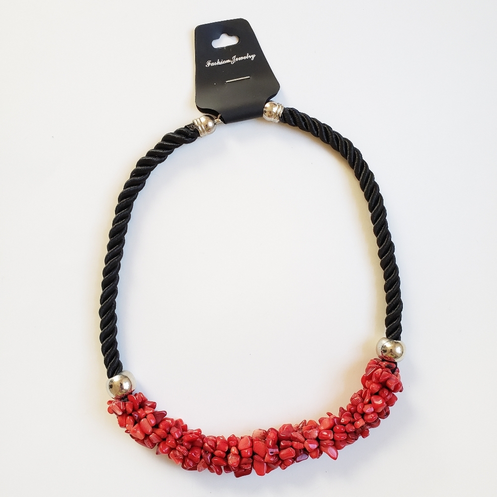 21in Simple Red Stone Necklace